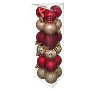 Atmosphera Créateur d'intérieur - Lot de 18 Boules de Noël "Colorama" 3cm Rouge & Or