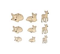 18 Mini décorations en bois - Faons -