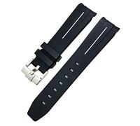 18 mm 19 mm 20 mm 21 mm 22 mm Band de montre en caoutchouc pour Omega Sxwatch Seamaster Speedmaster Planet Tissot Ocean Tissot STRAP DE RÉSBILLE CURVE (COULEUR: noir noir, taille: 19 mm)