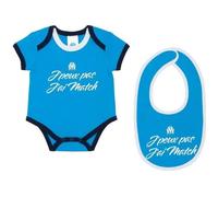 18 Mois - Ensemble Body + Bavoir - Olympique De Marseille - Bébé - Coton - Bleu - Manches Courtes Multicolore
