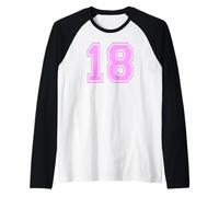 18 Number Dix-Huit Sports Varsity College Girl Matching Manche Raglan
