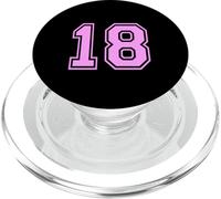 18 Number Dix-Huit Sports Varsity College Girl Matching PopSockets PopGrip pour MagSafe