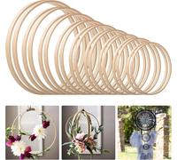 18 Pack Cerceau Floral En Bambou-9 Tailles D'anneaux Pour Couronne Et Macramé-Bricolage Et Décoration De Mariage