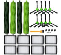 18 Pack Replacement Parts Accessories Compatible for iRobot Roomba i3 i3+ i7 i7+ i4 i6 i6+i8 i8+/Plus E5 E6 E7 J7 i5+j5+ I,E &J Series Vacuum Cleaner 2 Set of Roller Brush & 8 Filters & 8 Side Brushes