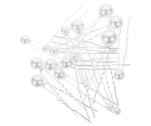 18 Pcs Bâtonnet à Cheveux Perles Mariage, Coiffure Élégante | ABS et Fer, Argenté Délicat, Facile à Poser, Crée de Belles Coiffures pour Femmes et Noël