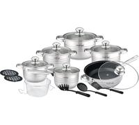 18 pcs. batterie de cuisine en acier inoxydable, induction, casserole, poêle, ustensiles de cuisine