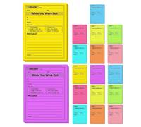 18 Pcs Bloc-notes à Messages Adhésif, Papier Fluorescent Coloré | Notes Rapides Repositionnables, pour Portes et Classeurs, Style Néon Vif, Étudiants et Enseignants