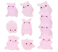 18 Pcs Breloque Mini Cochon en Résine, Charm DIY Décoratif Rose