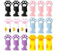 18 pcs butées d'aiguilles à tricoter en forme de patte de chat, bouchon aiguille à tricoter mignonnes, bouchon silicone protège-pointes d'aiguilles à tricoter, Cat Paw Knitting Needle Caps
