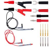 18 Pcs Câbles pour Multimètre P1503, Embouts Interchangeables, PVC | Kit de Fils de Test Multiples, Usage Ingénierie sur Site, Formation Éducative, Prises Sûres et Précises