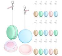 18 Pcs Chiffon de Nettoyage Macaron Réutilisable en Silicone PP | Pendentif Décoratif, Usage Multi-appareils, pour Smartphones et Lunettes, Adapté aux Paquet L'étude