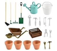 18 Pcs D'Accessoires Jardin Miniature, Jardinage Miniature Outils,Mini Ornement Jardin,Accessoires Jardin Maison Poupée pour Outils Jardin Maison Poupées (Vert)