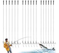 18 Pcs Fishing Hooks,Stainless Steel Carp Hook With Rigs For Freshwater And Saltwater Material Accessory 6# 8# 10#