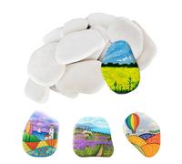 18 Pcs Galets a Peindre, 5-8 cm Blanc Plats à Peindre, Creative Pebble, Pierres Décoratives Pierre Naturelle Galets Lisses pour Décoration de Jardin, Décoration de Aquarium