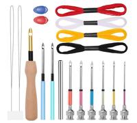 18 PCS Kit D'aiguilles À Poinçonner Broder 8 Tailles Aiguille Broderie Punch Needle pour Débutantadulte Stylo A KIT OUVRAGE COUTURE