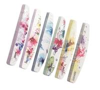 18 Pcs Lime à Ongles Imprimée Demi-lune Eva et Sable pour Manucure