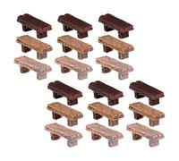 18 Pcs Mini Banc Vintage Double en Résine, Démontable, pour Salon | Décor Miniature pour Bureaux et Salons, Entretien Facile, Portable, pour Loisirs Créatifs et Micro Paysages