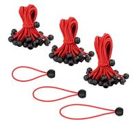 18 Pcs Tendeur Elastique avec Boule Noir, Sandow Elastique, pour Bâches,Tentes De Camping,Auvents,Bannières,Pavillon,Rideaux Harnais D’Extension,Support De Bâche, Tuyaux (10/15/20 Cm)