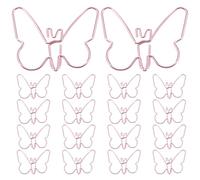 18 Pcs Trombones de Bureau Fantaisie en Fer Rose, Clips | Organisation des Feuilles, Décoration de Cartes et Carnets, Forme Créative, Usage Bureau et Papeterie