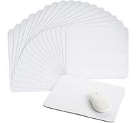 18 Pcs White Rectangle Mouse Pad Blank Mouse Pad for Heat Transfer Printing Press Printing DIY Photo Artwork 24.5x20cm (Non-Slip Rubber Base)