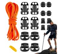 18 Piece Hiking Backpack Strap buckleElastic Rope Replacement Set for Use | High Strength Elastic Cord Design System, Quick Attach buckleStructure Feature, Extra Carrying Capacity Function, Camping