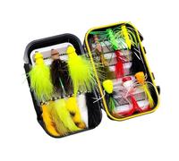 18-Piece Set De Nymphes Sèches Artisanales avec Hameaux en | boîte de rangement portable, imite les éphémères et les insectes aquatiques, pointes de hameau aiguisées, poissons de