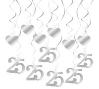 18 Pièces 25 Décorations de Mariage En Argent, Décoration de Tourbillon, Argent Guirlandes à Spirales, Suspendue Guirlandes Tourbillons Suspendus pour Mariage, Décoration d'Anniversaire