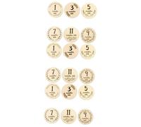 18 Pièces Accessoires Photo Double Face Panneaux En Bois Commémoratifs Signe De Bébé D'Un Mois Cartes De Nouveau-Né Disque En Bois Cartes De Bébé Nouveau-Né Garçon ibasenice