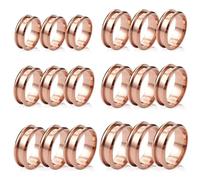18 Pièces Anneau à Noyau Vierge Bagues Rainurées en Acier Inoxydable pour Bague Incrustée Création de Bijoux DIY Taille 7/8/9/10/11/12 Bague ronde en Métal Bague Vide de 8mm de Large Cadeau (Style 12)