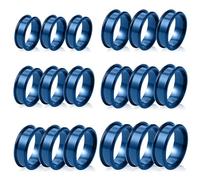 18 Pièces Anneau à Noyau Vierge Bagues Rainurées en Acier Inoxydable pour Bague Incrustée Création de Bijoux DIY Taille 7/8/9/10/11/12 Bague ronde en Métal Bague Vide de 8mm de Large Cadeau (Style 13)