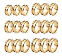 18 Pièces Anneau à Noyau Vierge Bagues Rainurées en Acier Inoxydable pour Bague Incrustée Création de Bijoux DIY Taille 7/8/9/10/11/12 Bague ronde en Métal Bague Vide de 8mm de Large Cadeau (Style 11)