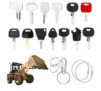 18 Pièces Clés D'allumage de Remplacement, Universelle Clés de Commutateur D'allumage de Rechange, Universelle Clés D'allumage de Remplacement, pour Machines de Chantier, Pelleteuse