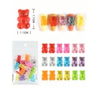 18 pièces Décoration d'art pour ongles en forme d'ours en gelée, doux et mignons. Transformez vos ongles en un chef-d'œuvre enrobé de bonbons. Pierres précieuses pour ongles, fournitures pour ongles A