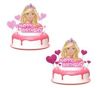 18 Pièces Decoration Gateau, Decoration Gateau Anniversaire Fille, Princesse Topper Gateau, Happy Birthday Cake Topper, Cake Topper pour Fournitures de Fête d'Anniversaire Enfant
