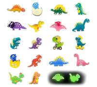 18 Pièces Décorations De Chaussures De Dinosaure Lumineuses, Fleurs De Chaussures D'Animaux De Dessin Animé, Boucles De Chaussures Mignonnes, Décoration D'Accessoires De Chaussures De Bricolage