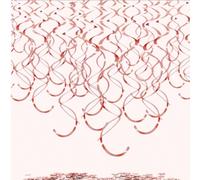 18 pièces - Décorations de tourbillons de feuille de plastique suspendus pour plafond de fête rose. Décorations de tourbillons pour mariage, anniversaire, remise des diplômes, Saint-Valentin, Nouvel A