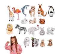 18 Pièces Ecussons Thermocollants, Patchs Brodés en Tissu, Chien Patch Thermocollant, Autocollant Vetement avec Style Animal Mignon DIY pour Jeans pour Enfants et Aulte