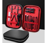 18 pièces ensemble de coupe-ongles tranchants outil de pédicure domestique ciseaux à ongles simples portables femmes hommes manucure dissolvant de cuticules, noir