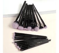 18 pièces Ensemble de pinceaux de maquillage professionnel, outils de maquillage avec des fibres douces pour un transport facile, pinceau de fond de teint, pinceau à ombre à paupières, pinceau estompe
