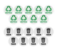 18 pièces Ensemble étanche Auto-adhésif Recycler Poubelle Autocollant décalcomanie canettes poubelles poubelles Blanc