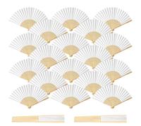 18 Pièces Eventail Mariage, Evantaille Décoration Mariage, Éventail Pliants | En Papier Blanc & Bambou, Eventail Mariage Personnalisable Pour Cadeau Invités Wedding, Fête, Diy, Evjf, Baptême