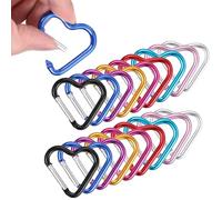 18 Pièces Mini Mousqueton, Boucle à Ressort en Forme de Coeur, Porte-Clés Coloré, Durable et Robuste, sans Rouille, Mousqueton Sac Couleurs pour Sangle Chaîne Porte-clés Sac à Dos Bricolage Artisanat