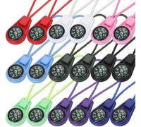 18 Pieces Mini Multi-Color Survival Compass Pocket Compass For Outdoor Camping Hiking Compass Oil Filled On Cord For Emergency Survival Kits Paracord Watch Bracelet