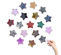 18 Pièces Pierres Précieuses Naturelles en Cristal d'Étoile, 2cm de Pierres de Guérison et de Gemmes Multicolores, Cristaux de Chakra pour Méditation et Équilibrage, Décoration, Cadeaux Idéaux