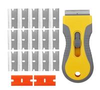 18 Pièces Plastique Super Grattoir, No Scratch Grattoir Plaque Vitrocéramique avec Lame en Métal, Lame en Plastique, Grattoir à Verre pour Plaque Induction, Sol Nettoyage, Élimine les Aliments Brûlés