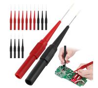 18 Pièces Pointe de Touche Multimetre, 0,7mm Sondes de Test, Sonde de Test pour Multimètre de Perforation d'Isolant, Pinces de Test de Perçage Sondespour Réparation Automobile(Rouge, Noir)