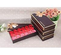 18 Pièces Salle De Bain Fleurs Savon parfumée Fleur Bain Corps Savon Pétales De Rose en boîte-Cadeau, pour Femmes Filles Maman Anniversaires Cadeau, Fête De Mariage Cadeau