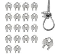 18 Pièces Serre Cable Acier 3mm, M3 Câble Métallique Clips, Serre Cable Inox 304, Serre-câble Métallique Ferme, Clips Cable Acier, Wire Rope Clamp pour Cordes À Linge, Auvents, Cordes, Élingues