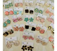 18 pièces/set Boucles d'oreilles en acier inoxydable, designs géométriques, floraux, en forme de cœur et asymétriques. Boucles d'oreilles élégantes pour un port quotidien, cadeau idéal pour la Saint-V