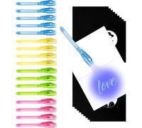18 Pièces Stylo Encre Invisible Avec Lampe Uv,Stylo Espion Avec 18 Notebook,Stylo Magique Pour Écrire Un Message Secret,Cadeau Anniversaire Enfants Pour Fête,Activité Et Festival